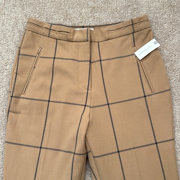 NWT By Anthropologie Wiley Windowpane High Rise Bootcut Trouser Pants Size 8 - Picture 3 of 10